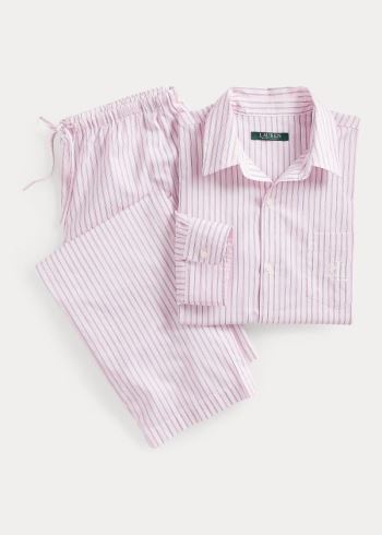Ralph Lauren Print Sleep Set Růžové Tmavě Blankyt Proužek | yaBgJCI2