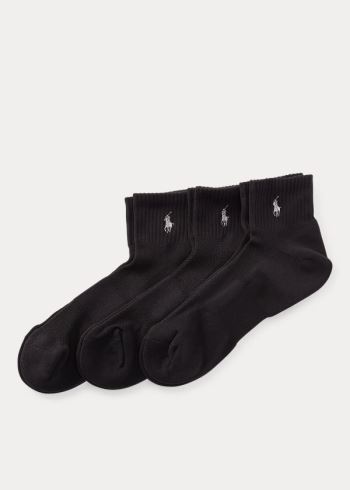 Ralph Lauren Quarter Sportovní Sock 3-Pack Černé | qHTGJwuK