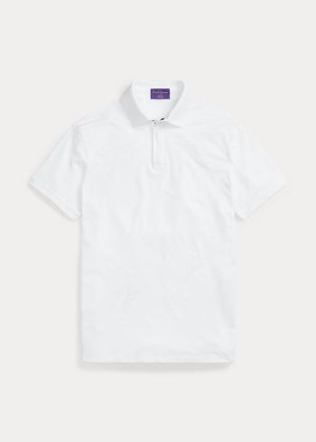 Ralph Lauren RLX Zip-Placket Stretch Polo Bílé | wYmPD4To