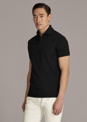Ralph Lauren RLX Zip-Placket Stretch Polo Černé | zk4HrrG4
