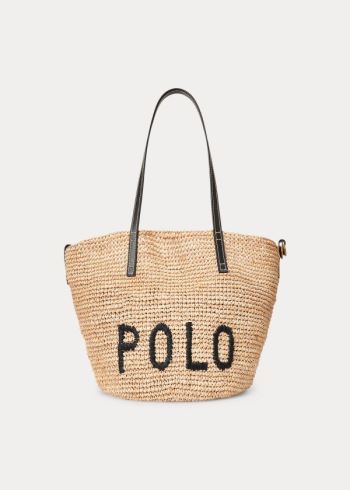 Ralph Lauren Raffia Medium Tote Bag Světle Hnědé | XYkPN5kJ