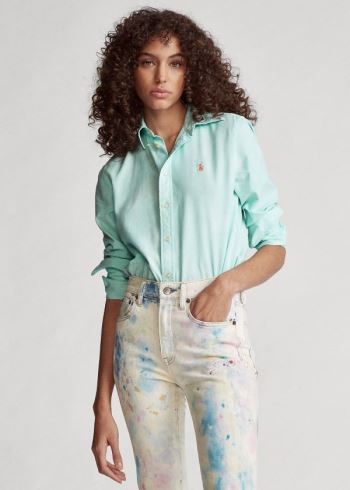 Ralph Lauren Relaxed Fit Bavlněné Shirt Tyrkysové | T3qrfibk