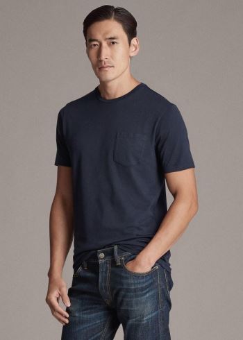 Ralph Lauren Relaxed Fit Pocket T-Shirt Tmavě Blankyt | dOo5PNIF