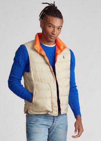 Ralph Lauren Reversible Down Vest Hnědožlutý Oranžové | 5eHA5nhS