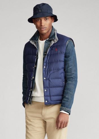 Ralph Lauren Reversible Down Vest Tmavě Blankyt Stříbrné | Ww8aSYD9