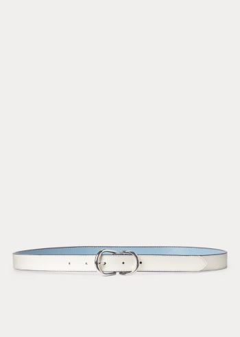 Ralph Lauren Reversible Læder Belt Blankyt Bílé | JcmK2Qqx