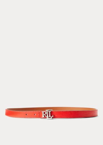 Ralph Lauren Reversible Læder Belt Červené Hnědé | rQYTiJtl