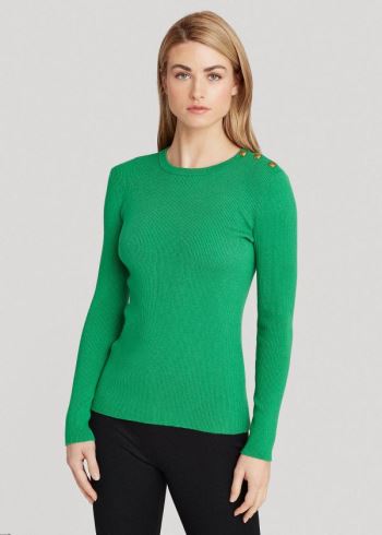 Ralph Lauren Ribbed Bavlněné-Blend Svetrové Zelene | OeHPd77s
