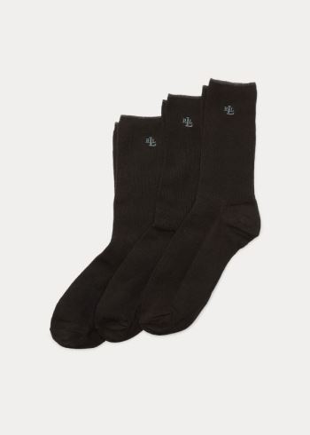 Ralph Lauren Ribbed Trouser Sock 3-Pack Černé | Ghagt5m2