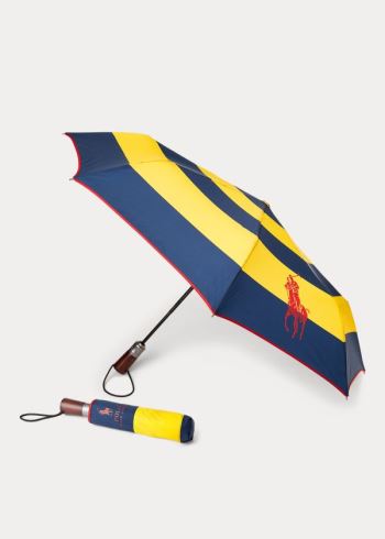 Ralph Lauren Rugby Collapsible Umbrella Tmavě Blankyt Žluté | XbGGKcXx