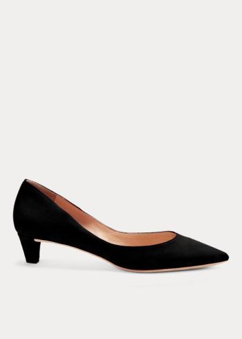 Ralph Lauren Sabryna Semišové Pump Černé | qVYxbo90