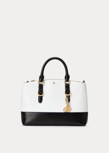 Ralph Lauren Saffiano Mini Læder Satchel Bílé Černé | Res2GkYT