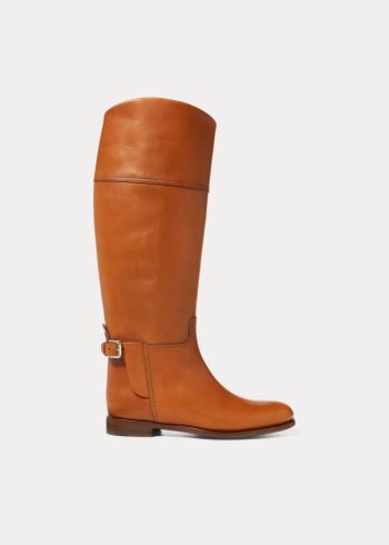 Ralph Lauren Sallen Calfskin Jezdectví Boot Hnědé | 8saVLyjO