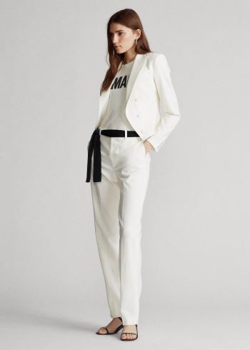 Ralph Lauren Satin Straight-Leg Pant Krém | KyrXa8hO