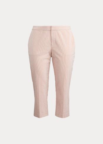 Ralph Lauren Seersucker Straight Pant Červené Bílé | wVFzBGrW
