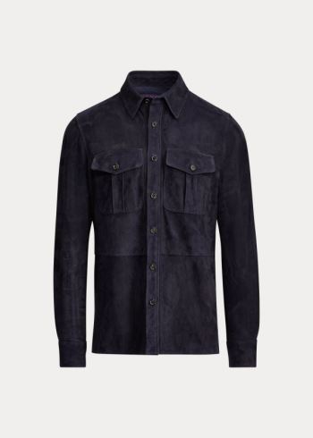 Ralph Lauren Semišové Jacket Tmavě Blankyt | 8o0OGdWH