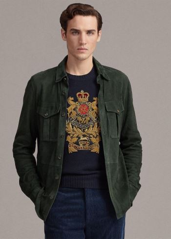 Ralph Lauren Semišové Overshirt Zelene | OyDwEHMA