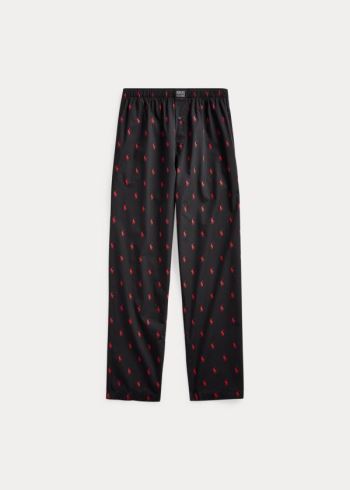 Ralph Lauren Signature Pony Pajama Pant Černé Červené | atx2tB0u