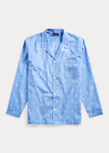 Ralph Lauren Signature Pony Pajama Shirt Blankyt Bílé | xv63iYm7