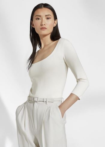 Ralph Lauren Silk Ballet-Neck Svetrové Krém | 1kUYPMgW