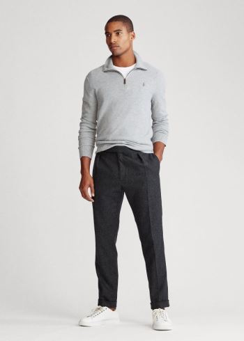 Ralph Lauren Silk Quarter-Zip Svetrové Šedé | e3RGt289