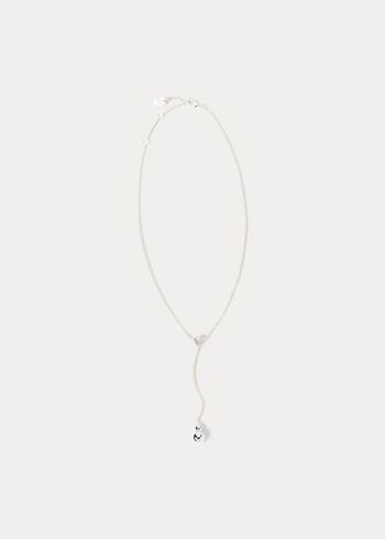 Ralph Lauren Silver Drop-Chain Necklace Stříbrné | HfSafz8B