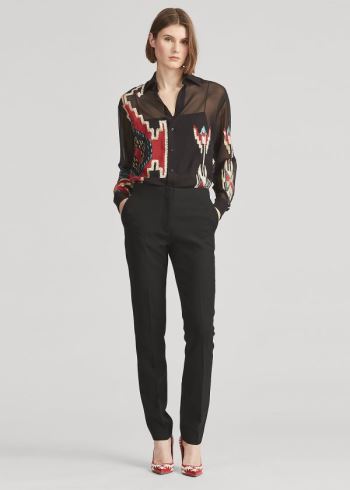 Ralph Lauren Simone Virgin Wool Pant Černé | 496z7D6S