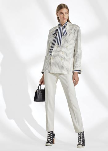 Ralph Lauren Simone Wool-Blend Pant Krém | 6GmQiV0o