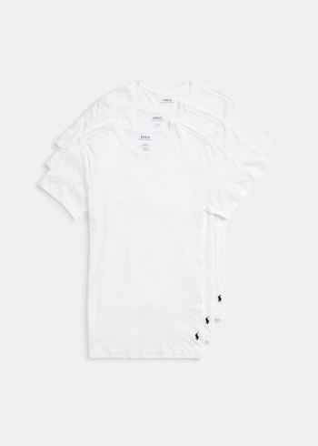 Ralph Lauren Slim Crewneck 3-Pack Bílé | MspW1wnW