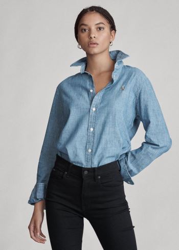 Ralph Lauren Slim Fit Chambray Shirt Blankyt | Y3zJrFgQ