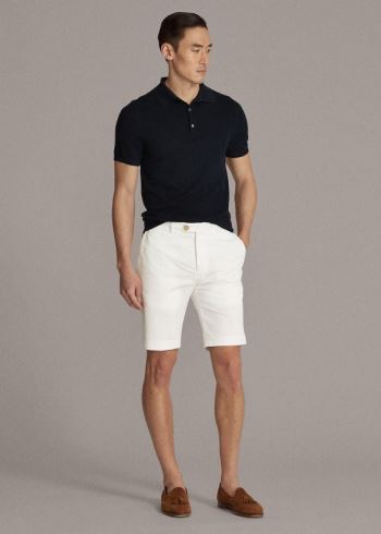 Ralph Lauren Slim Fit Stretch Chino Krátké Bílé | UW7fUWFd