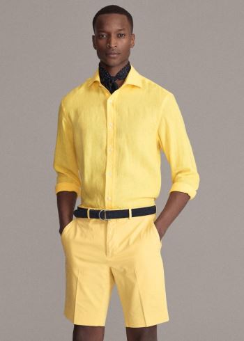 Ralph Lauren Slim Fit Stretch Chino Krátké Žluté | WNlbnWmO