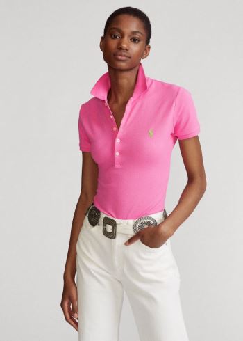 Ralph Lauren Slim Fit Stretch Polo Shirt Růžové | 4YykU1NI