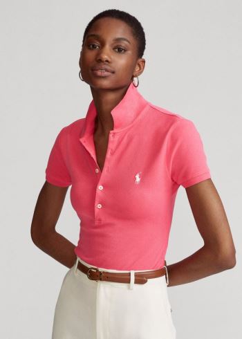 Ralph Lauren Slim Fit Stretch Polo Shirt Růžové | CKhL8jh4
