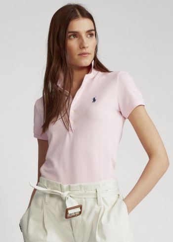 Ralph Lauren Slim Fit Stretch Polo Shirt Růžové | IOcAyEd2