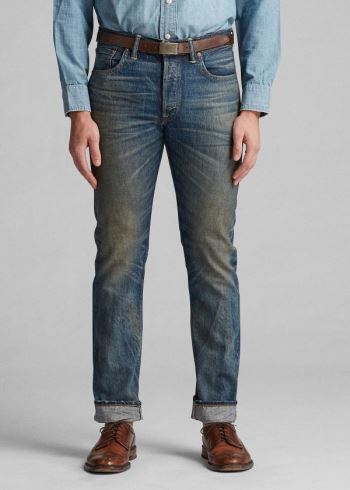 Ralph Lauren Slim Narrow Selvedge Jean Blankyt Blankyt Světle Modré | r0fli9Bu