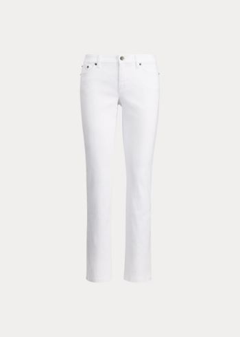 Ralph Lauren Slimming Modern Curvy Jean Bílé | QX9VHJ3f