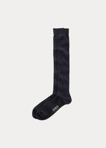 Ralph Lauren Solid Rib Over the Calf Socks Tmavě Blankyt | laoJzVIl