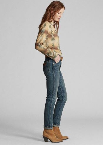 Ralph Lauren Somerset Straight Stretch Jean Blankyt Blankyt Světle Modré | 47ewqpFr