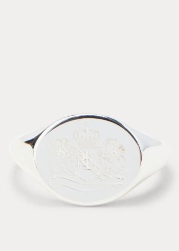 Ralph Lauren Sterling Silver Crest Ring Stříbrné | TxiEdKGU