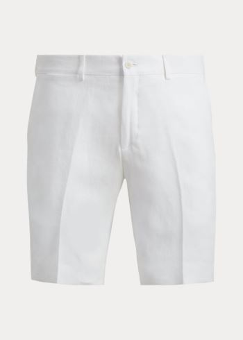 Ralph Lauren Straight Fit Linen Krátké Bílé | 3GEmcVxh