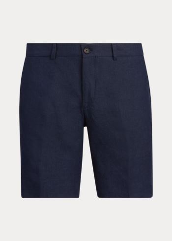 Ralph Lauren Straight Fit Linen Krátké Tmavě Blankyt | xgWKJW8W