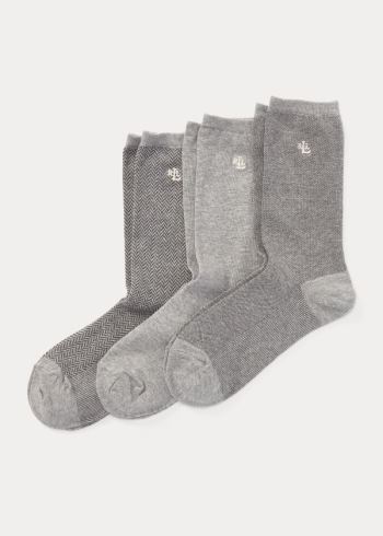 Ralph Lauren Stretch Bavlněné Sock 3-Pack Šedé | 8QoeyI18
