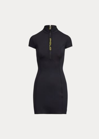Ralph Lauren Stretch Quarter-Zip Šaty Černé | 6JQT0UA0