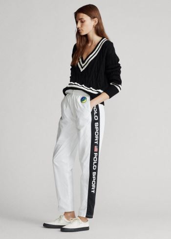 Ralph Lauren Stripe-Trim Track Pant Bílé Černé | csr9MoYr