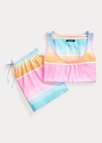 Ralph Lauren Striped Bavlněné Boxerské PJ Set Viacfarebný Proužek | a7WBpn6D