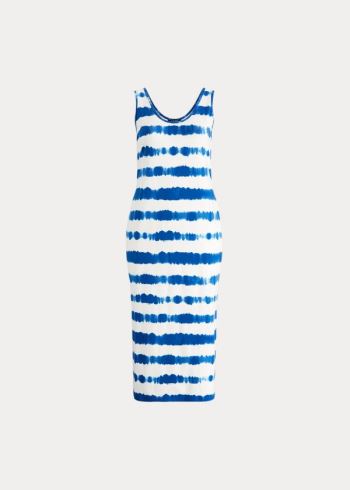 Ralph Lauren Striped Bavlněné Maxidress Blankyt Viacfarebný | QKSqvJ6Y