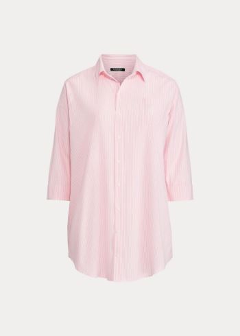 Ralph Lauren Striped Bavlněné Sleep Shirt Růžové Proužek | vo7w9CcT