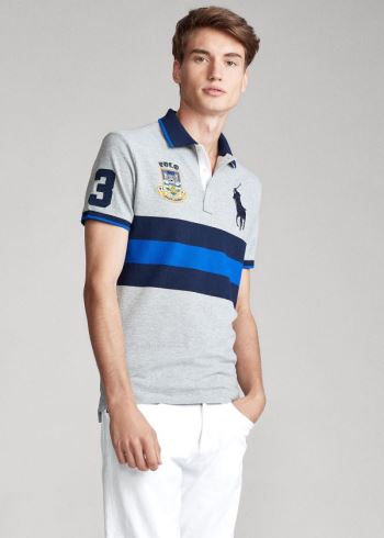Ralph Lauren Striped Big Pony Polo Shirt - All Fits Šedé Viacfarebný | 0u8aIg0p