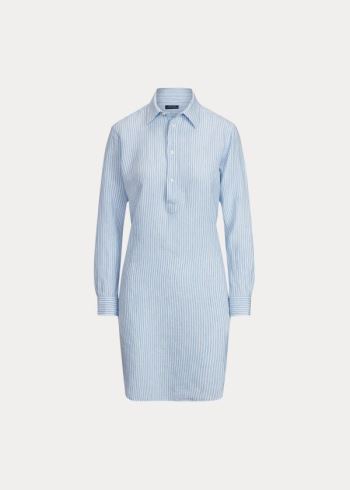 Ralph Lauren Striped Linen Tunic Blankyt Bílé | P1x3NB6d